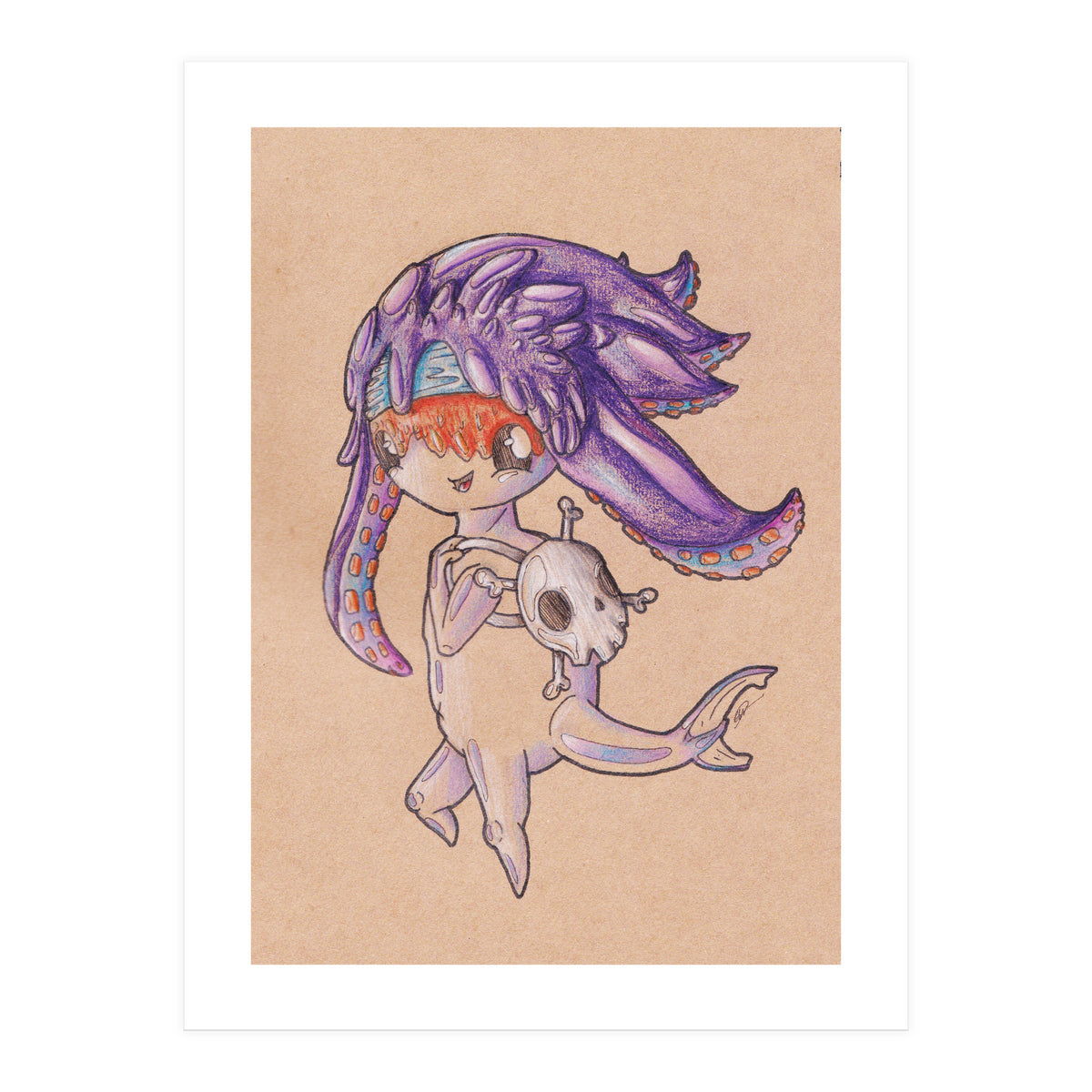 Octopus School Girl (Print Only)