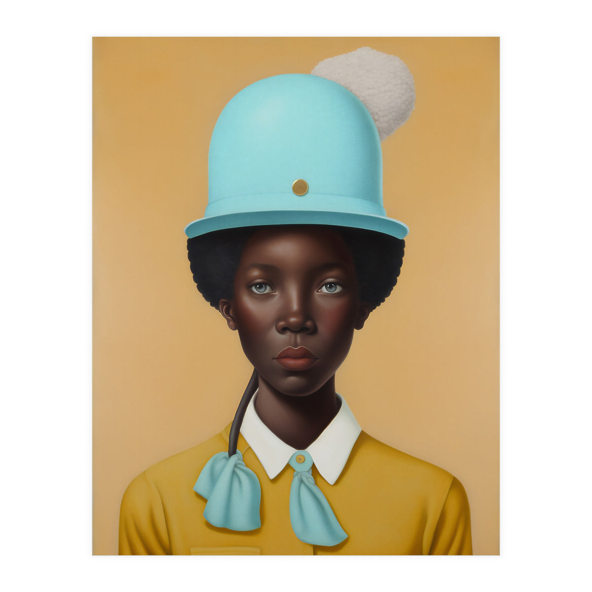 Girl in Hat Portrait Painting (Print Only)