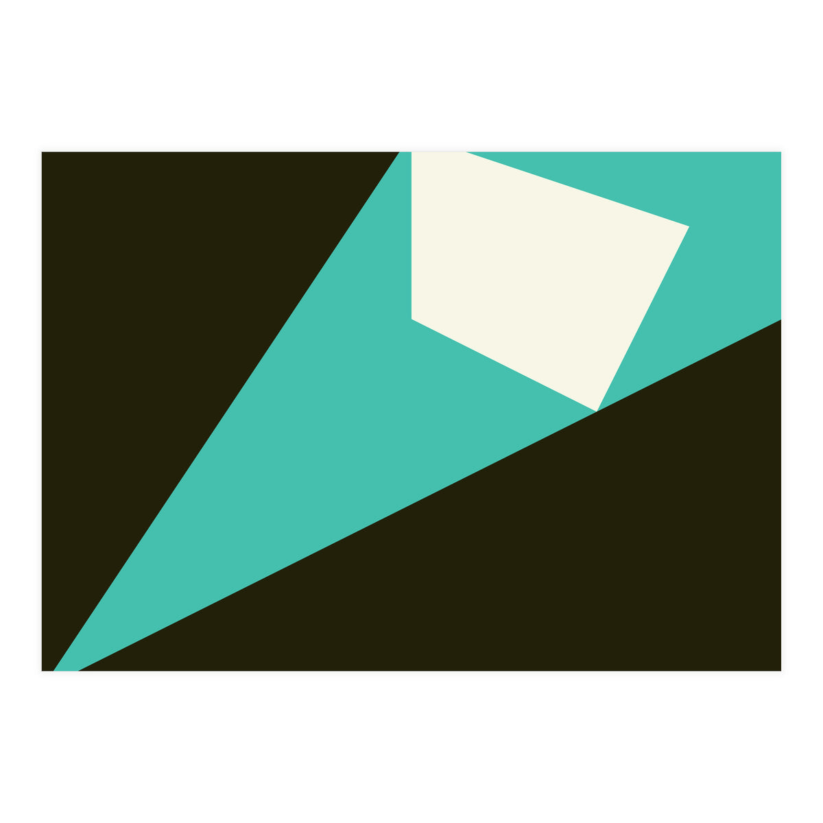 Geometric Shapes No. 72 - turquoise, white & black (Print Only)