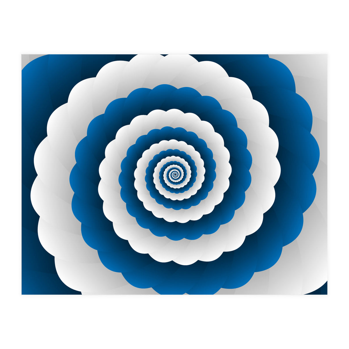 Blue Modern Floral Interior Design (Print Only)