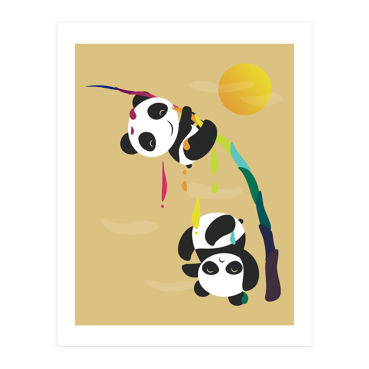 Pandas meet a strange rainbow (Print Only)