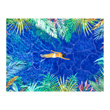 Tropical Jungle Pool | Forest Pop of Color Botanical | Travel Wild Plants Eclectic Watercolor Swim (Print Only) thumbnail