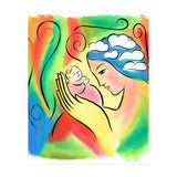 Woman And Baby With Clouds (Print Only) thumbnail