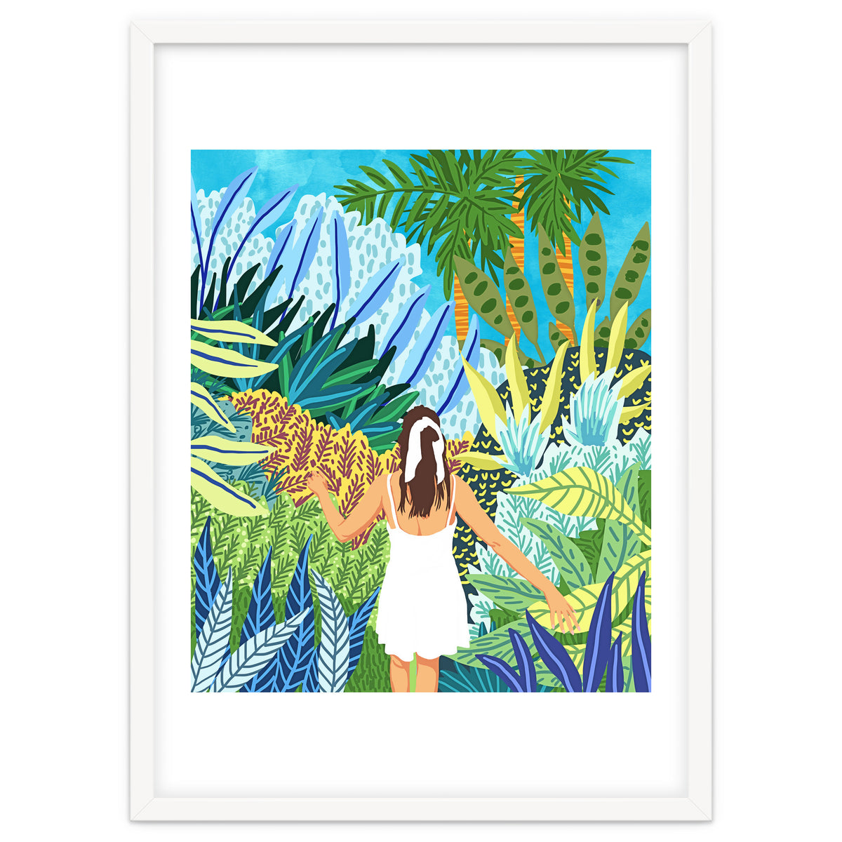 Lost in the Jungle of Feelings | Forest Tropical Botanical Nature Plants Illustration