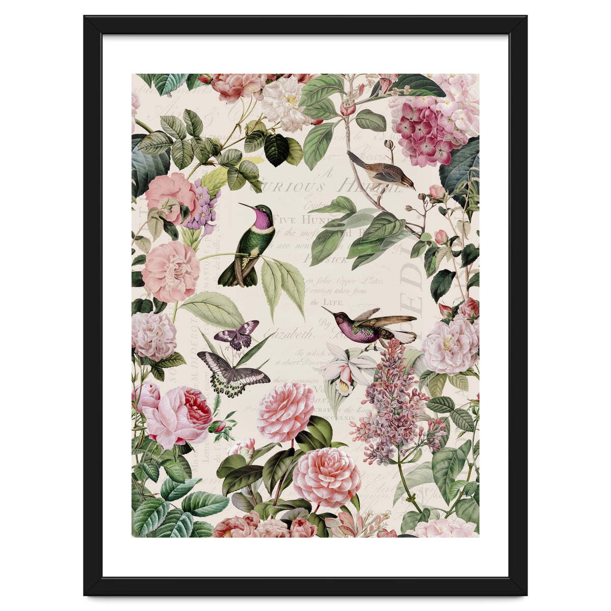 Hummingbirds And Roses
