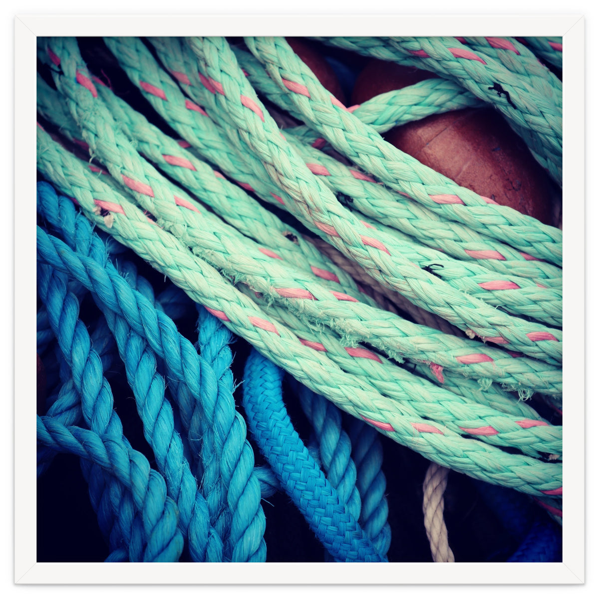fishing ropes: blue and green