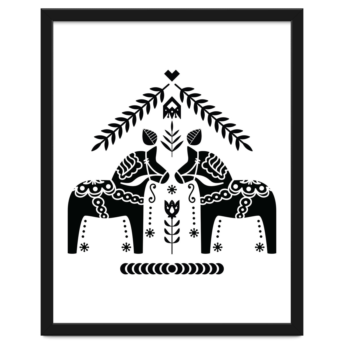 Swedish Dala Horse Folk Pattern