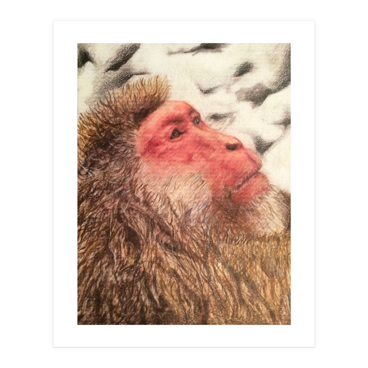 Japanese Macaque At The Onsen (Print Only)