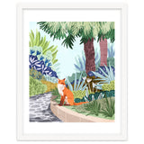 Fox in The Garden | Animals Wildlife Botanical Nature Painting | Boho Colorful Jungle Illustration thumbnail
