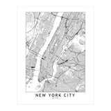 New York City White Map (Print Only) thumbnail