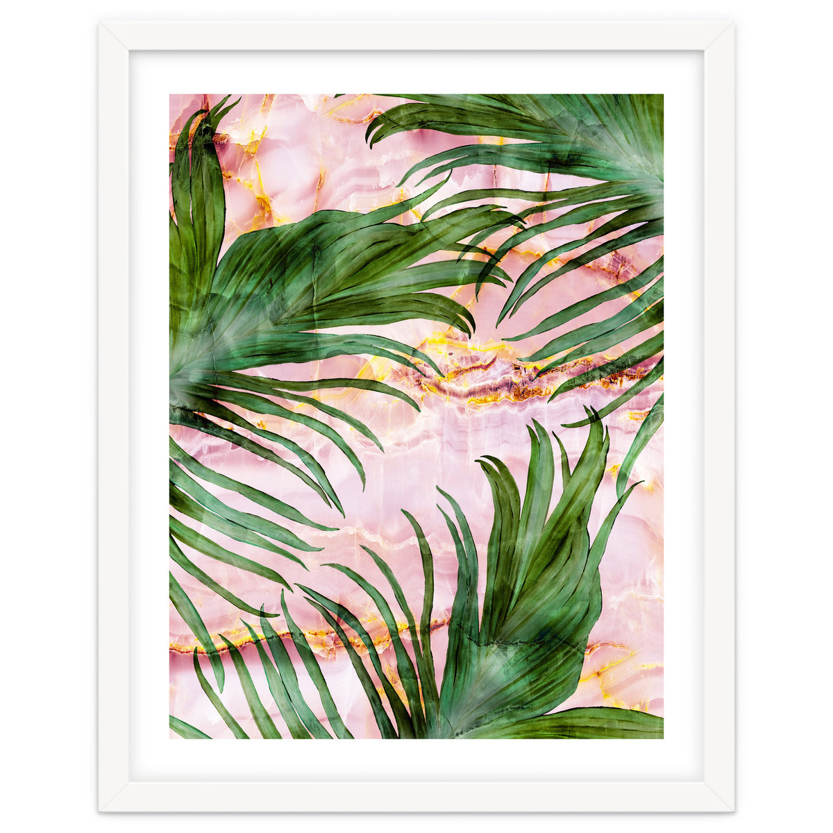 Palm leaf on marble 01