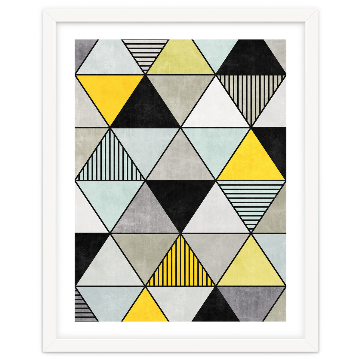 Colorful Concrete Triangles 2 - Yellow, Blue, Grey