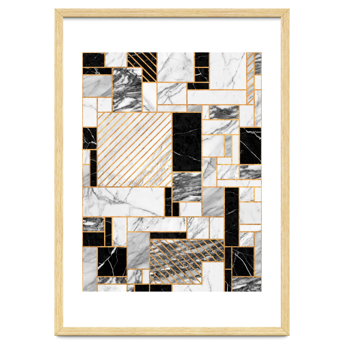 Random Pattern - Black and White Marble