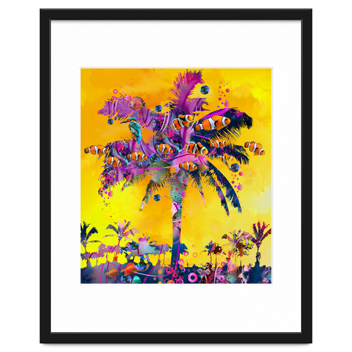 Purple Palm with Fish