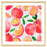 Citrus Tropical | Juicy Fruits Polka Dots | Food Orange Grapefruit Pink Watercolor Botanica thumbnail