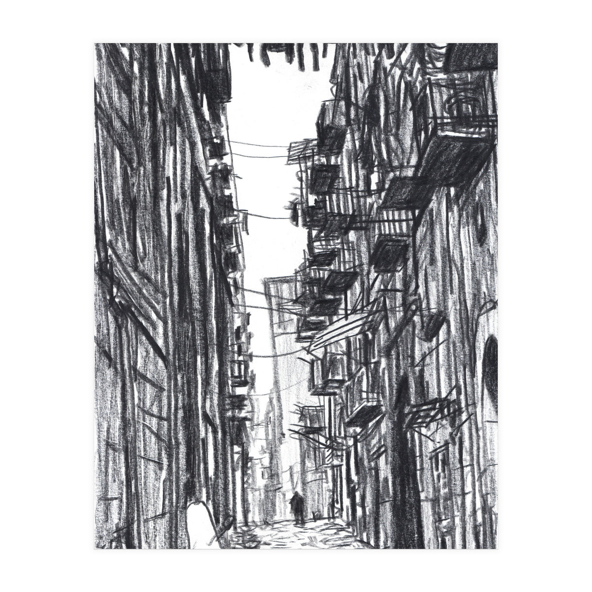 Napoli's Narrow Street (Print Only)
