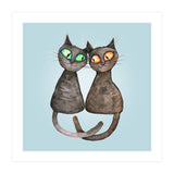 Two cute loving cats (Print Only) thumbnail