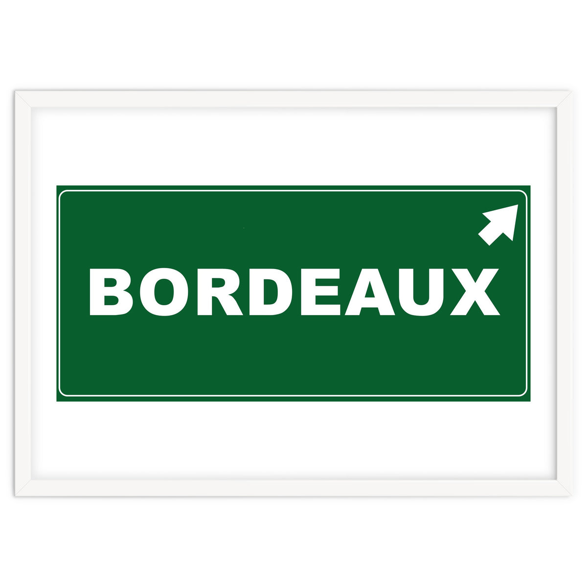 Let`s go to Bordeaux, France! Green road sign