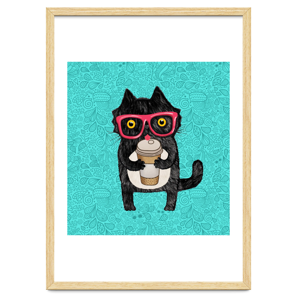 Cute Coffee cat and doodles