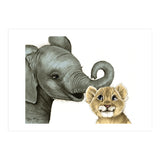 Best Friends, Elephant and Lion (Print Only) thumbnail