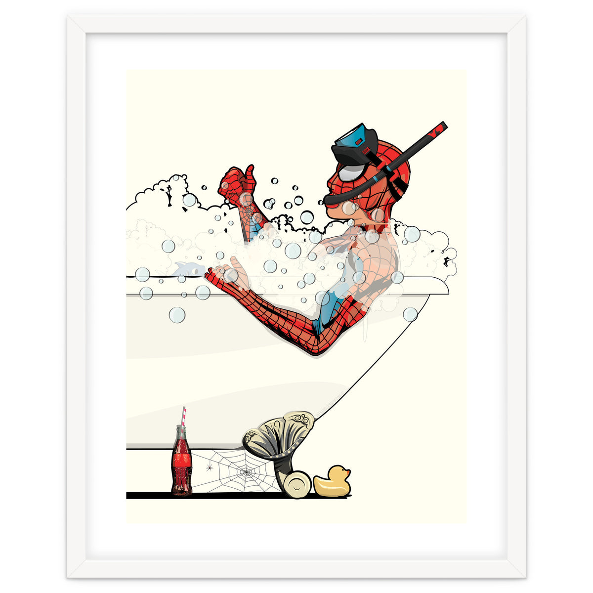 Spiderman in the Bath, funny Bathroom Humour