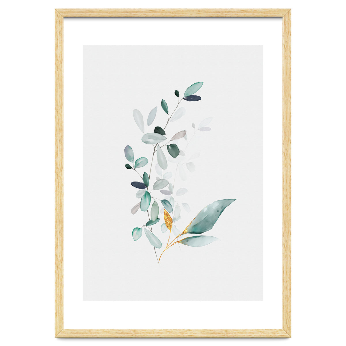Modern Botanical Gold & Sage Study 01