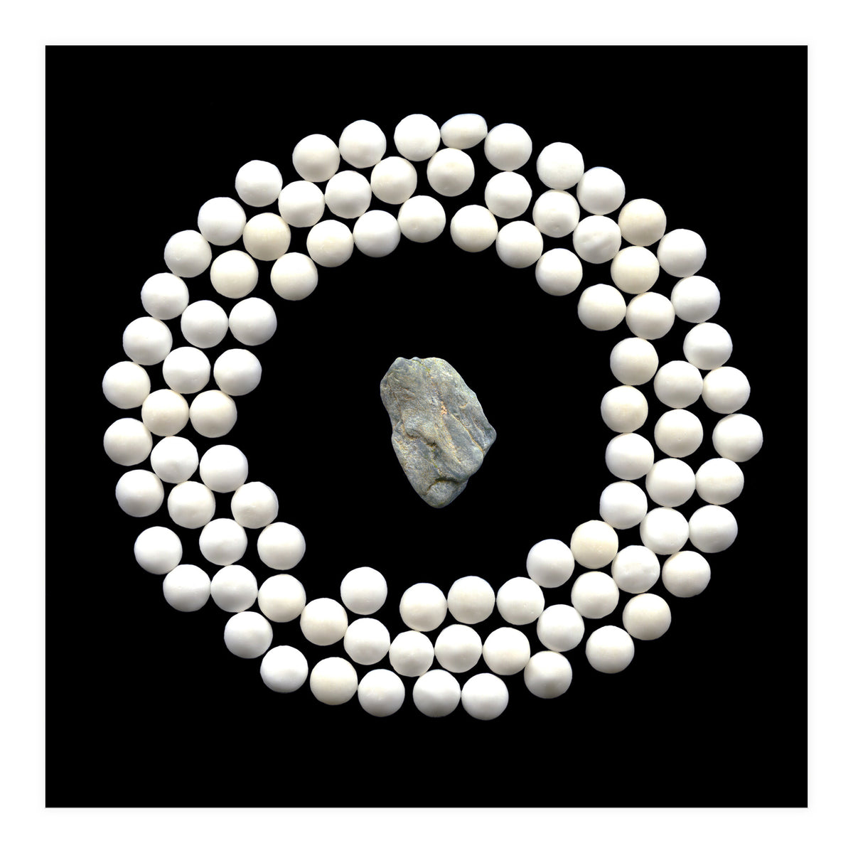 White pearls and stone (Print Only)
