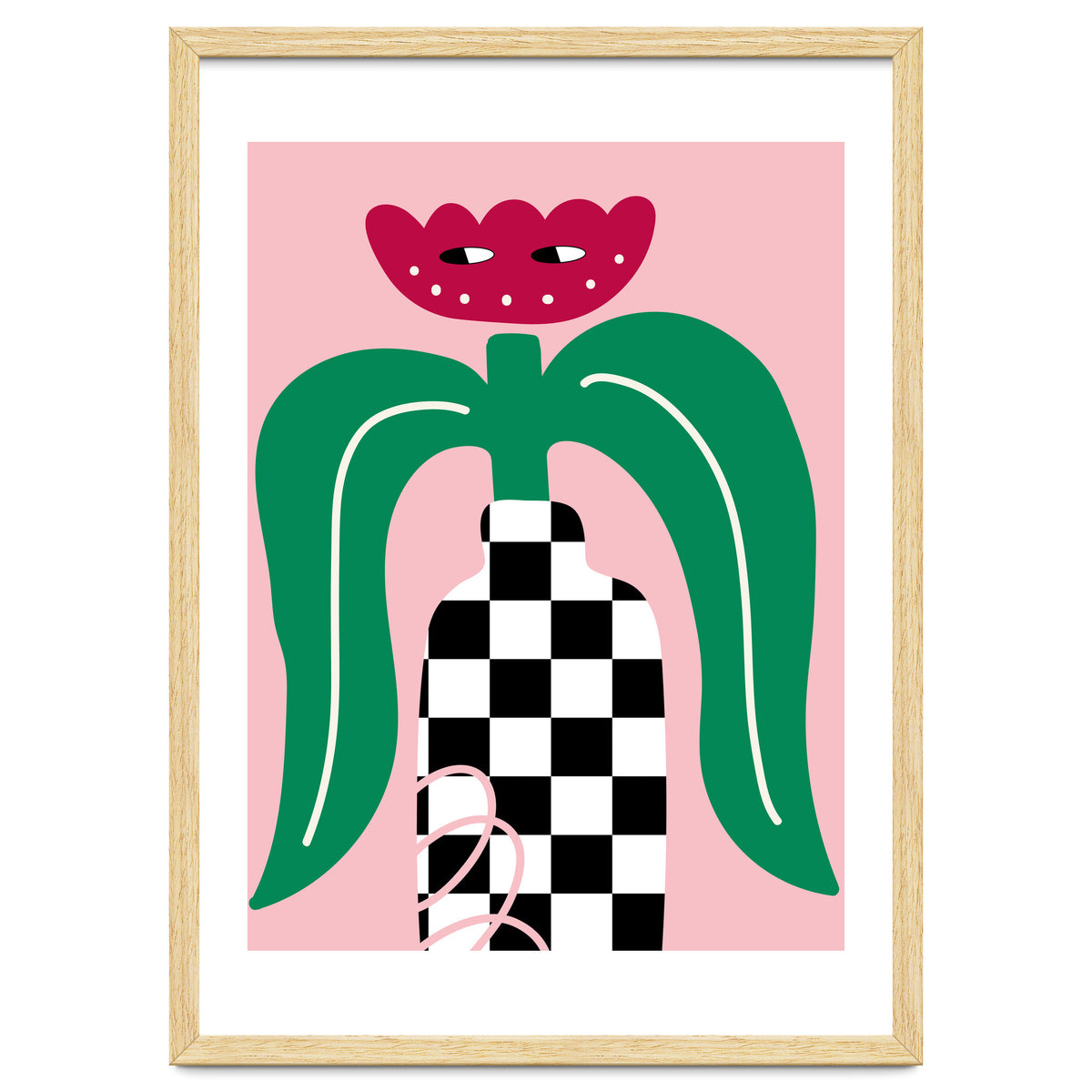 Flower in Checker Vase