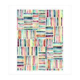 Retro Beach Chair Pastel Watercolor Stripes (Print Only) thumbnail