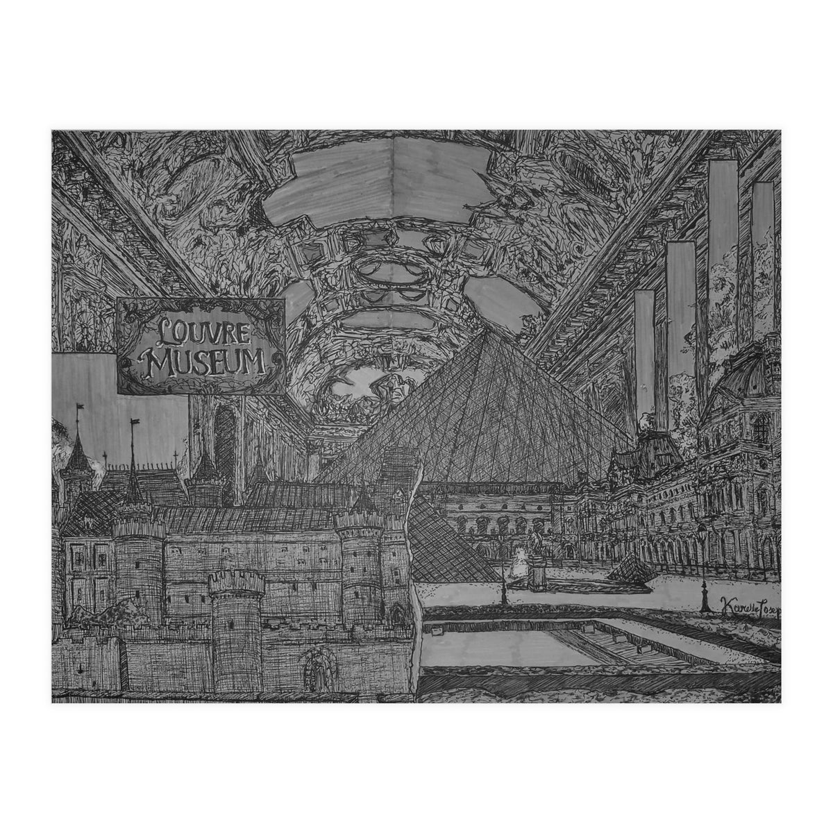 Louvre Museum B&W (Print Only)