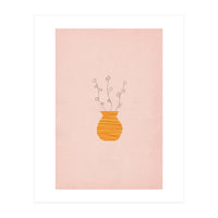 Pink and orange botanical art (Print Only)