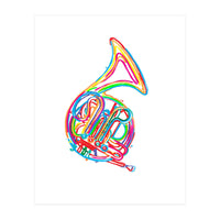 Watercolor French Horn (Print Only)