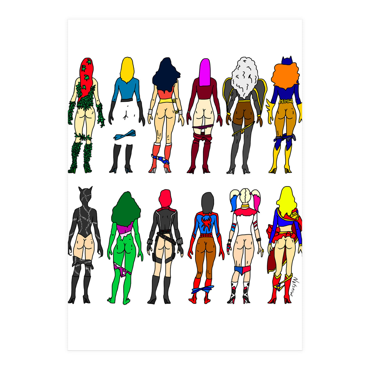 Superheroine Butts (Print Only)