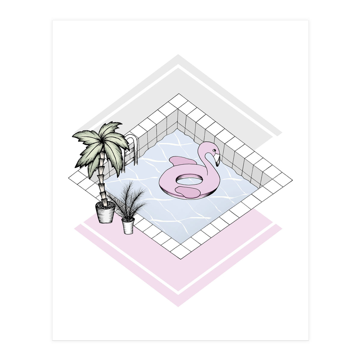 Flamingo's Paradise (Print Only)