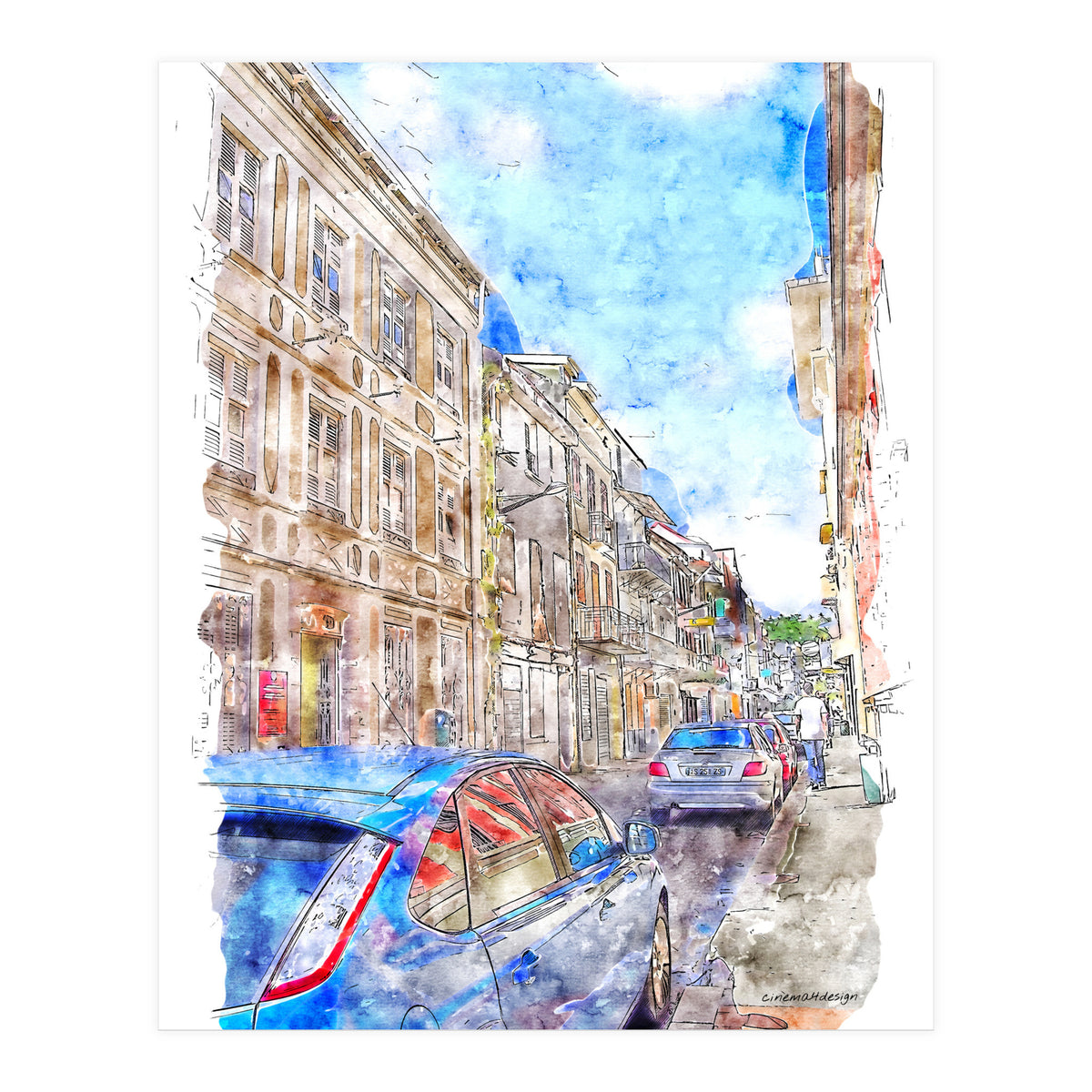 Street of Fort-de-France (Print Only)