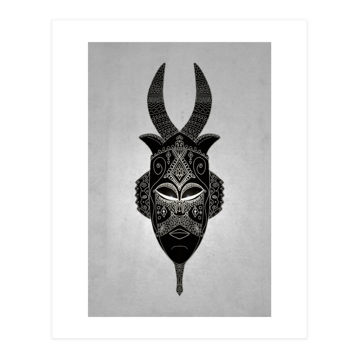 Horned Tribal Mask  (Print Only)