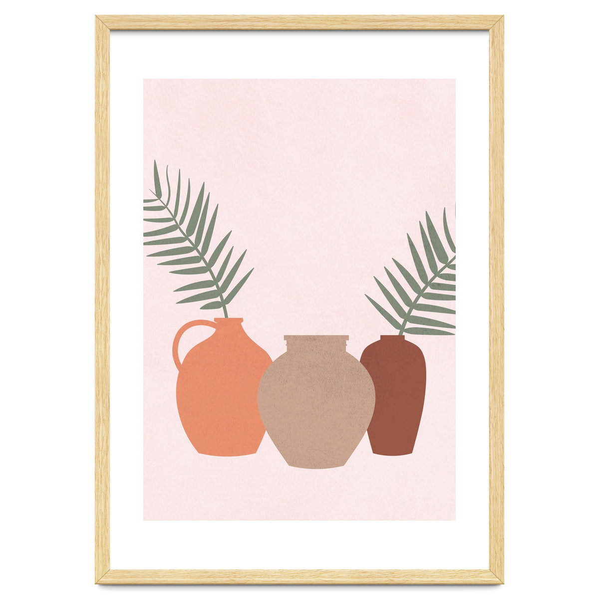 Palm Leaves Pottery Minimal Boho