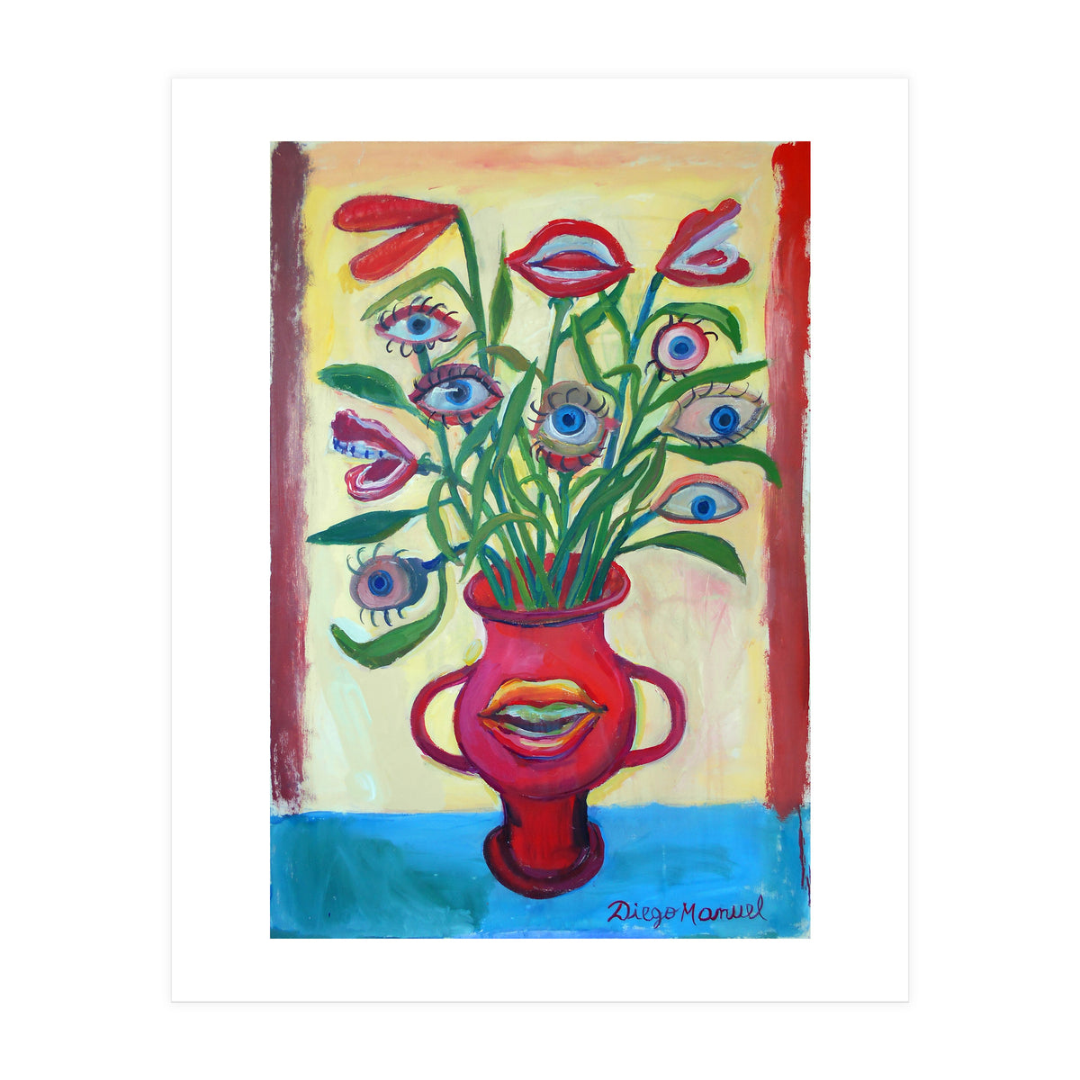 Florero Y Ojos (Print Only)