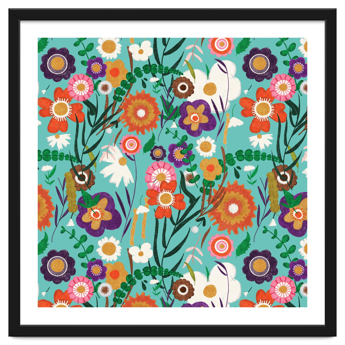 Folk Spring Floral Blue