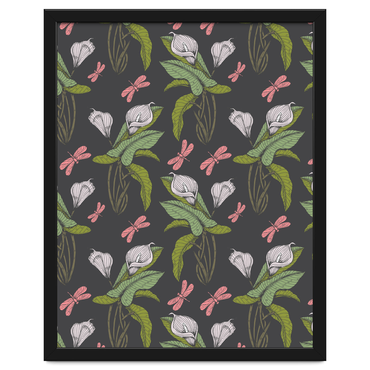 Hand drawn floral dark - 03