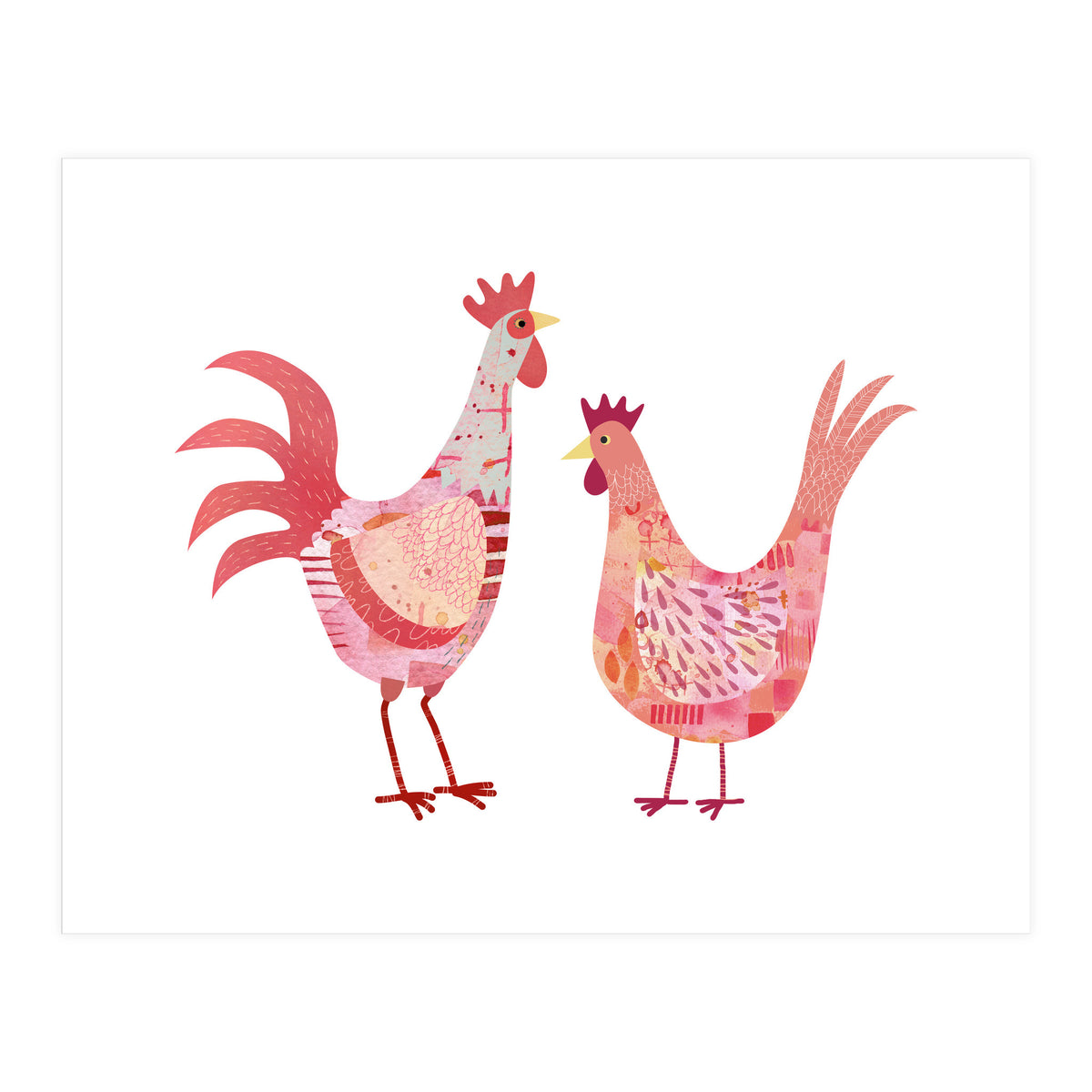 Hen And Cockerel (Print Only)