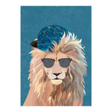 Skater Lion Portrait Blue (Print Only) thumbnail