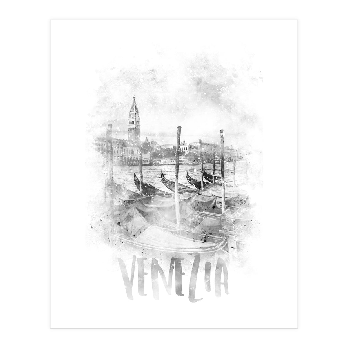 Monochrome Art CANAL GRANDE | watercolor (Print Only)