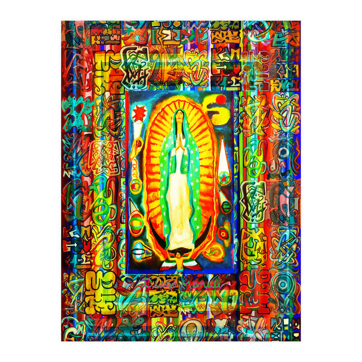 Graffiti Digital 2022 334 and Virgin of Guadalupe (Print Only)