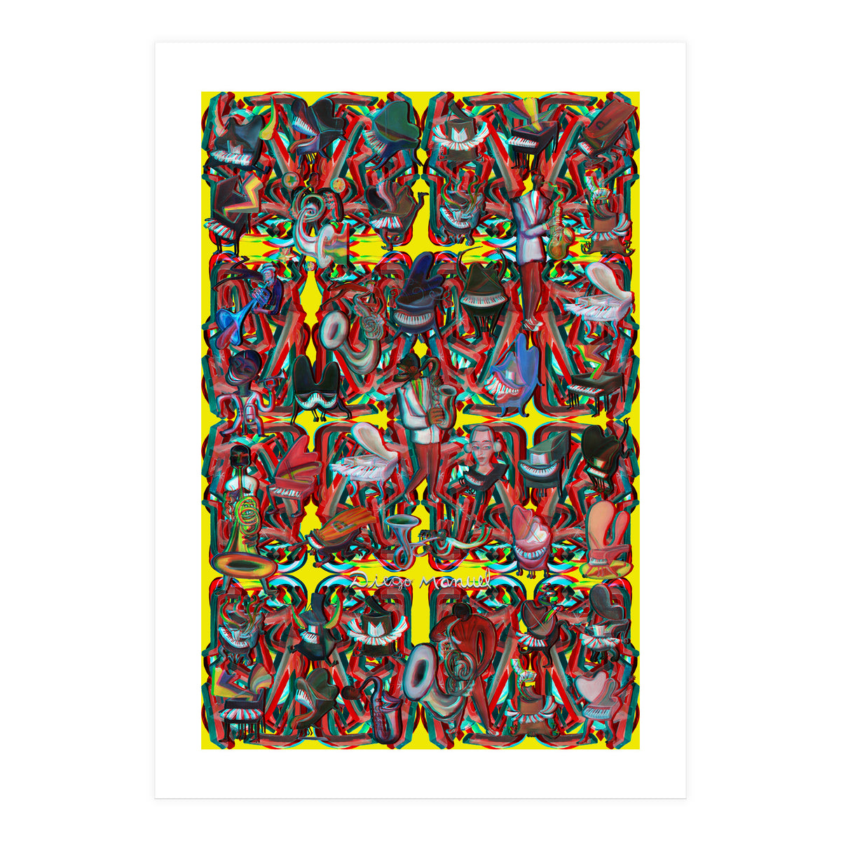 Formas 14 34 3d And Pianos 7 (Print Only)