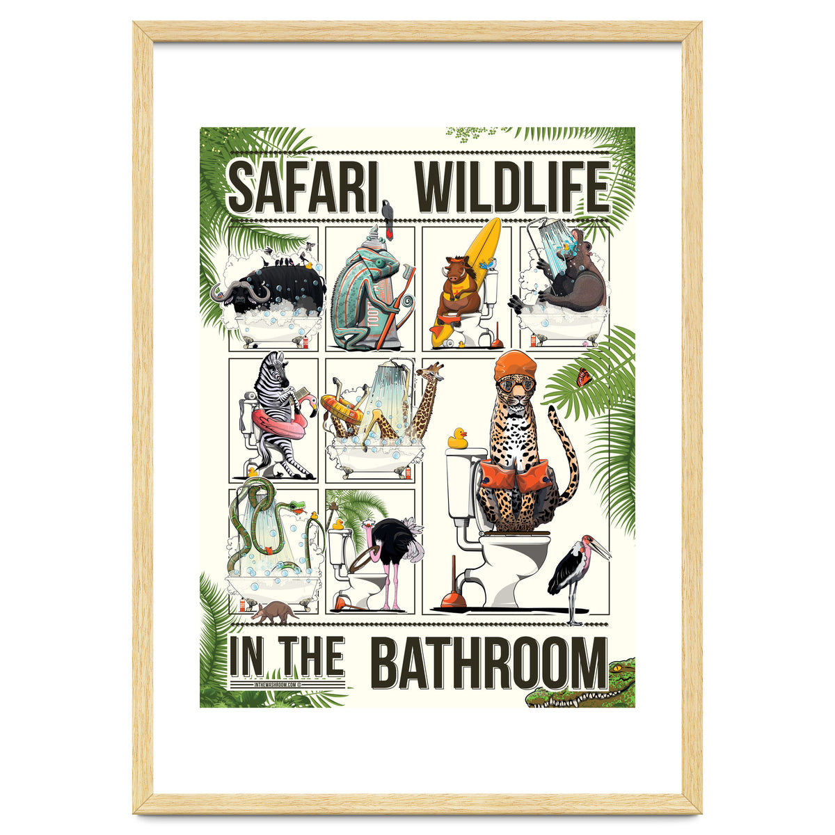 Safari Animals in the Bathroom, funny toilet humour