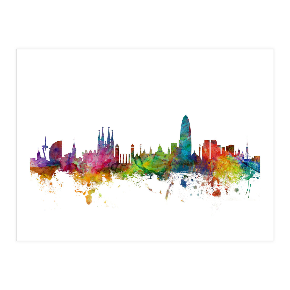 Barcelona Spain Skyline (Print Only)