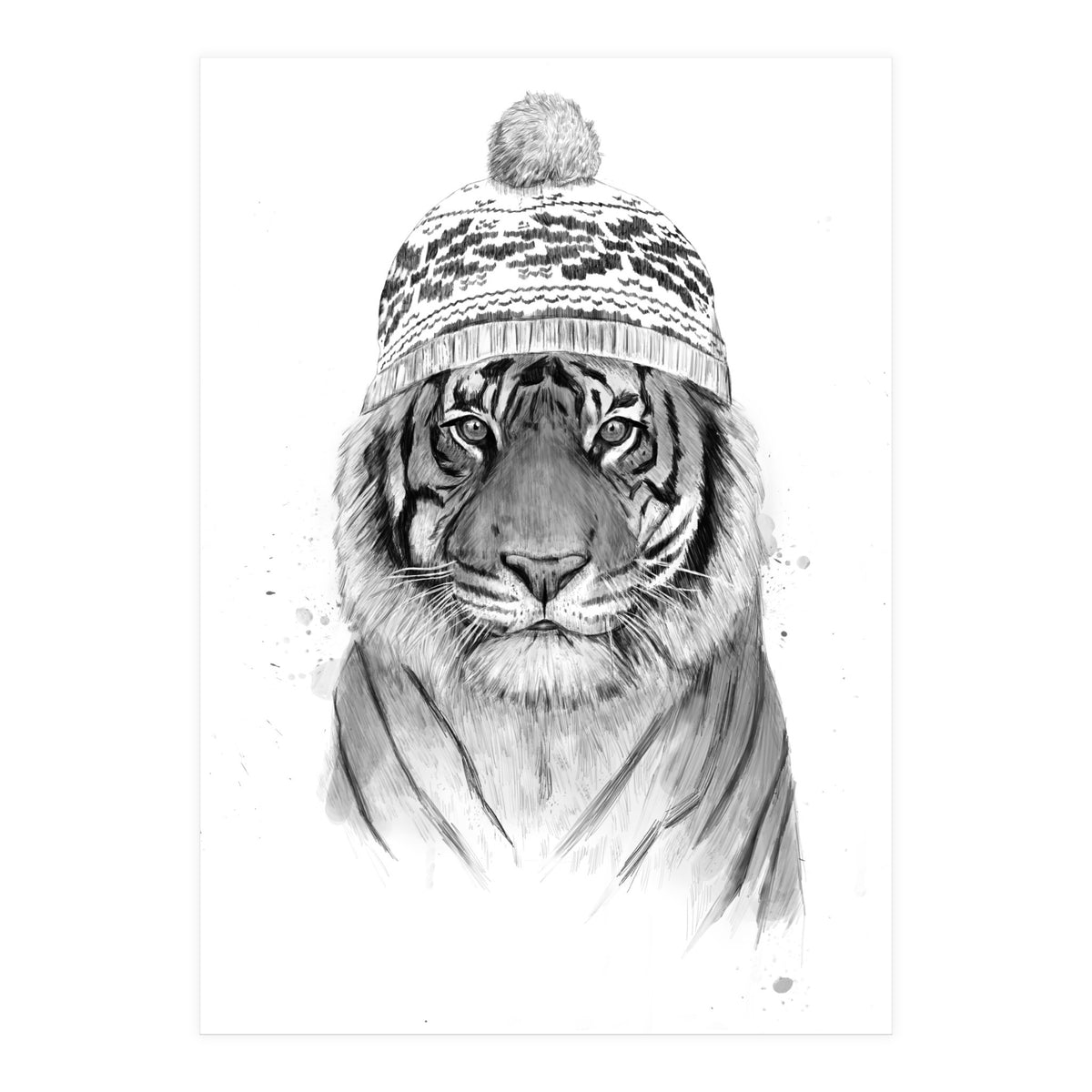 Siberian tiger (bw) (Print Only)