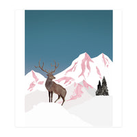 Mountain Love Winter Stag (Print Only)