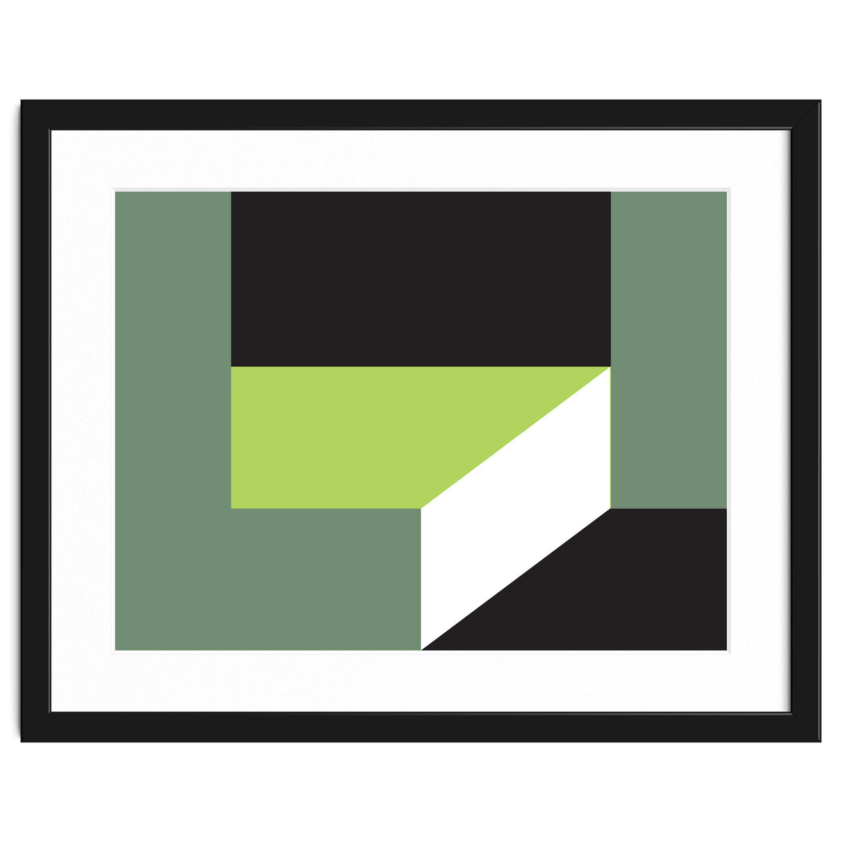 Geometric Shapes No. 83 - lime & grey